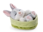 Preview: Nici 48706 - Kuscheltier Sleeping Pets Hase grau ca.12cm im grünen Körbchen