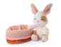 Preview: Nici 48707 - Kuscheltier Sleeping Pets Hase karamell gepunktet ca. 12cm im Körbchen