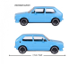 Preview: Majorette 212052010Q12 - Vintage VW Golf MK1, blau
