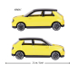Preview: Majorette 212053051Q10 - Street Cars Honda E, gelb