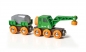 Preview: BRIO World 33698 - Grüner Kranwagen mit Anhänger