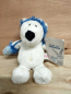 Preview: Sweety Toys 80506 - Kuscheltier Eisbär weiß ca. 15 cm mit Mütze und Handschuhen, Plüsch, 2-fach farbig sortiert