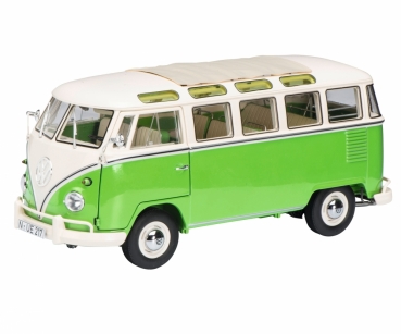 Schuco 450028600 - VW T1 Samba, grün-weiß 1:18