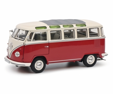 Schuco 450045400 - 1:18 Volkswagen T1b Samba, rot/weiß