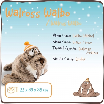 Nici 45734 - Kuscheltier Walross Walbo Wabbel, ca.35 cm