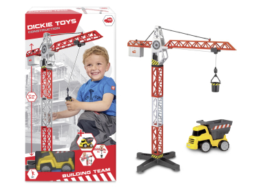 Dickie 203463337 - Building Team, Kran ca. 67 cm mit Fahrzeug