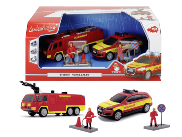 Dickie 203714003 - Fire Squad - Feuerwehr Einsatzfahrzeuge
