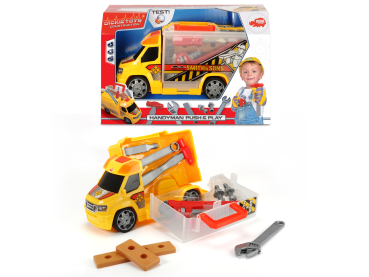 Dickie 203726004 - Handyman Push and Play, Werkzeugkoffer und Spielzeugauto in Einem, 33 cm