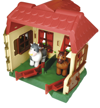 Preview: Dickie 203818000 - Happy Farm House, Bauernhof Abenteuer Traktor Pferd Kuh