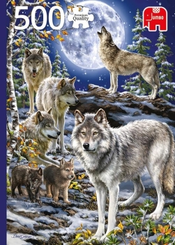 Jumbo 18845 - Wolfsrudel im Winter - 500 Teile Puzzle