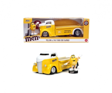 Jada 253255066 - 1:24 M&Ms Yellow 1947 Ford COE Flatbed