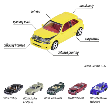 Preview: Majorette 212051029 - Japan Series Premium Cars, 6-sortiert