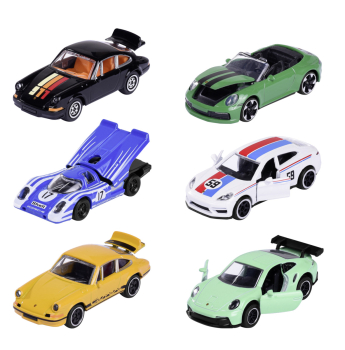 Majorette 212053062 - Porsche Motorsport Premium Assortment - komplettes 6er Set