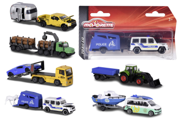 Preview: Majorette 212053154 - Fahrzeug mit Anhänger, sortiert