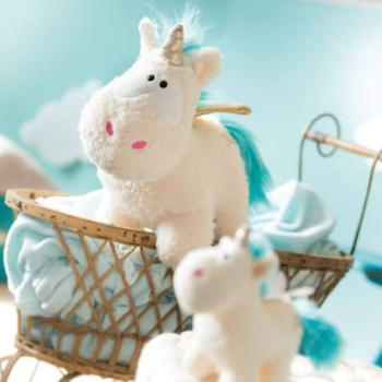 Preview: Nici 40099 - Kuscheltier Einhorn Rainbow Flair mit Flügel stehend, ca. 13cm Plüsch