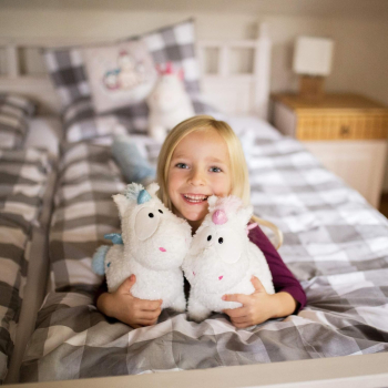 Preview: NICI 43255 - Kuscheltier Einhorn-Baby Theolino, weiß/blau ca. 22 cm