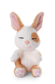 Nici 48707 - Kuscheltier Sleeping Pets Hase karamell gepunktet ca. 12cm im Körbchen