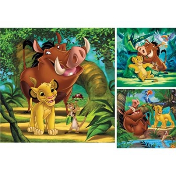 Preview: Ravensburger 09344 - Simba, der kleine König, 3 x 49 Teile Puzzle
