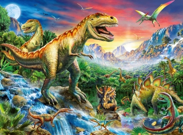 Ravensburger 10665 - Puzzle 100 XXL Teile, Bei den Dinosauriern