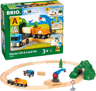 BRIO World 33878 - Starterset Güterzug mit Kran
