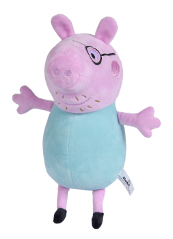 Simba 109261006 - Peppa Pig Plüschfiguren 4-teiliges Familienset im Auto