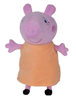 Simba 109261006 - Peppa Pig Plüschfiguren 4-teiliges Familienset im Auto