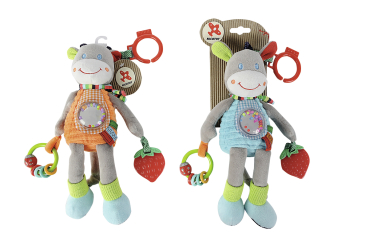 Nicotoy 6305798837 - Baby Activity Plüsch Esel oder Kuh, ca. 30 cm