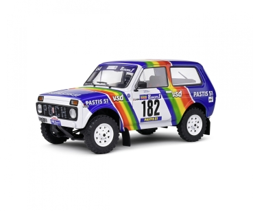 Solido 421186366 - 1:18 Lada Niva Paris-Dakar #182 1984 weiß Jabouille/Sardou