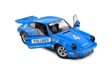 Solido 421186384 - 1:18 Porsche 911 IROC Riverside #4 Follmer 1974 blau