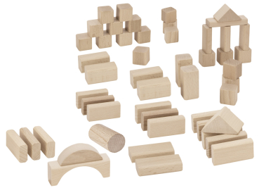 Eichhorn 100050141 - Natur Holzbausteine 50 Stück mit Steckbox
