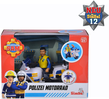 Simba 109251092 - Sam Polizeimotorrad mit Figur