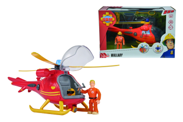 Simba 109251661 - Feuerwehrmann Sam Hubschrauber mit Figur