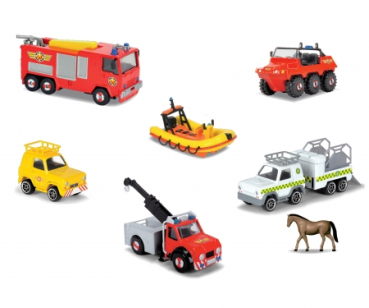 Dickie 203099630 - Feuerwehrmann Sam Fahrzeuge 4er Pack, 3fach sortiert