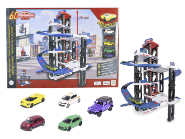 Majorette 212059987 - Motor Lift Center + 5 Cars