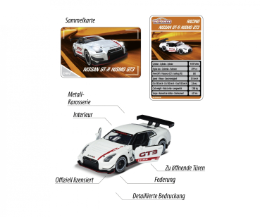 Preview: Majorette 212084009Q25 - Racing Nissan GT-R Nismo GT3 + Sammelkarte