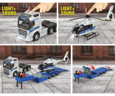 Majorette 213716000 - Volvo Truck + Airbus Police