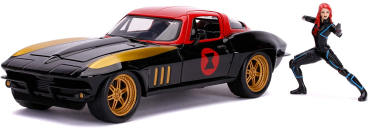 Preview: Jada 253225014 - 1:24 Black Widow 1966 Chevy Corvette