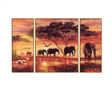 Schipper 609260455 MNZ - Elefanten-Karawane (Triptychon)
