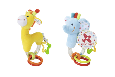 Nicotoy 6305792278 - Nicotoy Baby Ringrassel, 2-fach sortiert