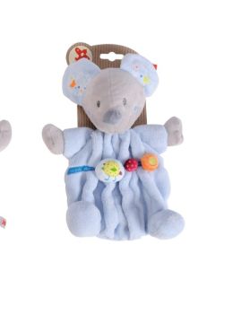 Nicotoy 6305798671 - Schmusetuch Maus blau