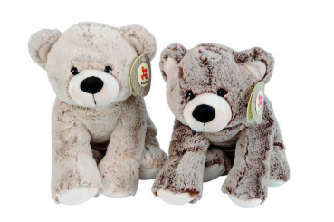 Nicotoy 6305811426 - Plüsch Bär sitzend ca. 30 cm, 2-farbig sortiert