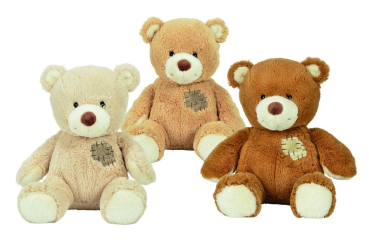 Nicotoy 6305830718 - Plüsch Bär ca.19 cm, 3-fach farblich sortiert