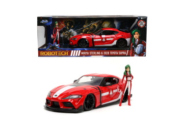 Jada 253255053 - 1:24 Robotech M. Sterling ´20 Toyota Supra rot mit Figur