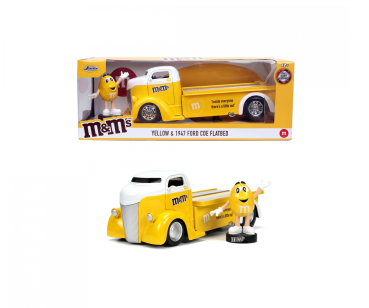 Jada 253255066 - 1:24 M&Ms Yellow 1947 Ford COE Flatbed
