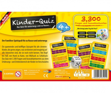 NORIS 606013595 - Kinder Quiz für schlaue Kids 4+ Jahre