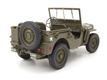 WELLY 18055 - Jeep Willys, matt-oliv, U.S. Army 1944, offen