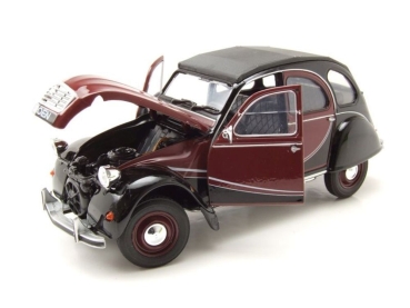 WELLY 24009 - 1:24 Citroen 2CV 6 Charleston, dunkelrot/schwarz