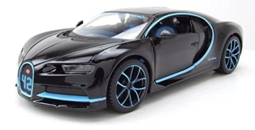 Maisto 31514BK - 1:24 Bugatti Chiron schwarz / blau