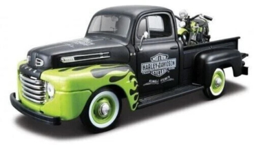 Maisto 32171 - 1:24 Ford F-1 PickUp 1948 + Harley Davidson Fl Panhead 1948