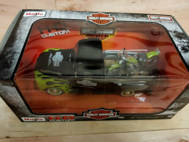 Preview: Maisto 32171 - 1:24 Ford F-1 PickUp 1948 + Harley Davidson Fl Panhead 1948